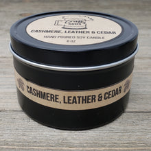 Load image into Gallery viewer, Cashmere Leather &amp; Cedar Hand Poured Soy Candle