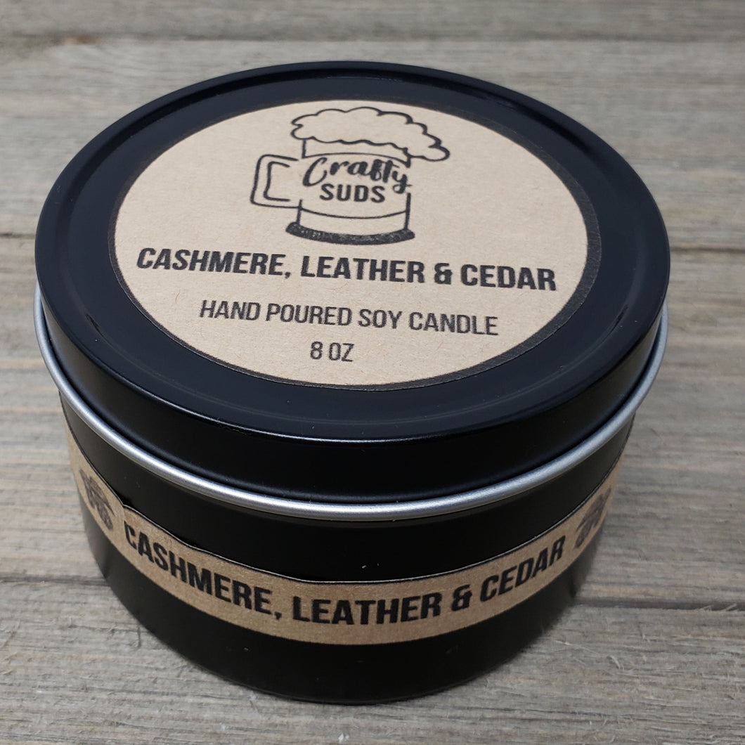 Cashmere Leather & Cedar Hand Poured Soy Candle